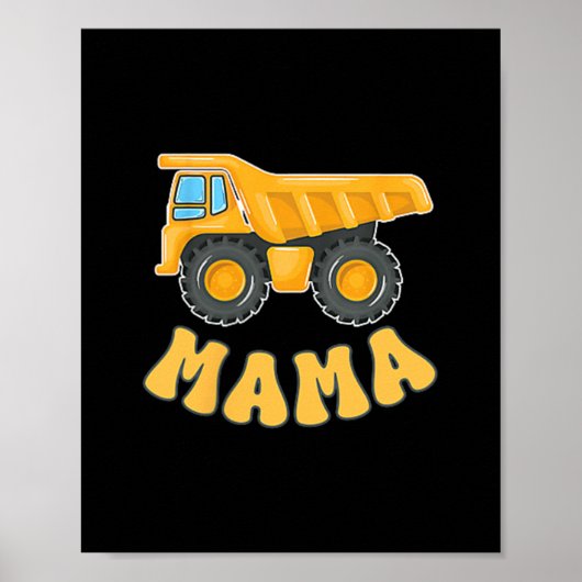 Grappige Mama Bouw Graafmachine Kinder Matching FA Poster (Voorkant)