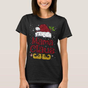 Grappige Mama Claus Bijpassende Familie Kerstman H T-shirt