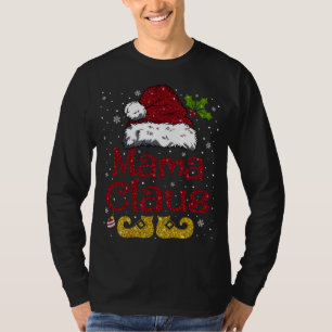 Grappige Mama Claus Bijpassende Familie Kerstman H T-shirt