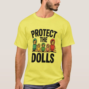 Grappige mama en papa beschermen de poppen t-shirt