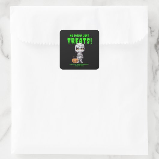 Grappige mama Halloween Vierkante Sticker (Tas)