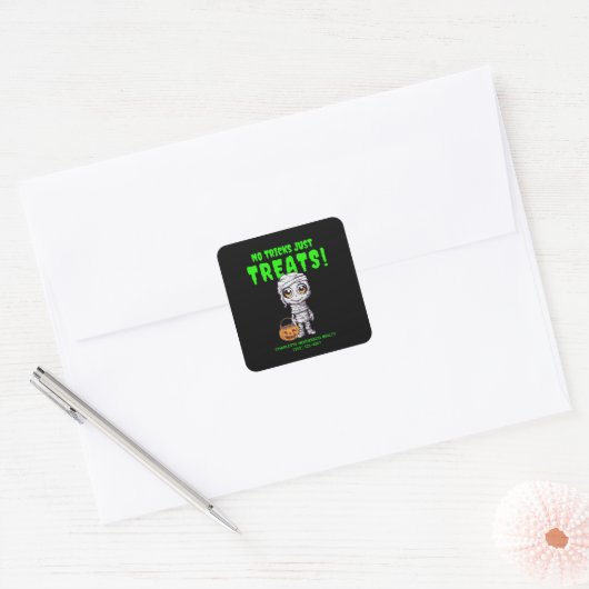 Grappige mama Halloween Vierkante Sticker (Envelop)