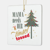 Grappige mama heeft haar Tinsel gegooid WHT ID1116 Keramisch Ornament (Links)