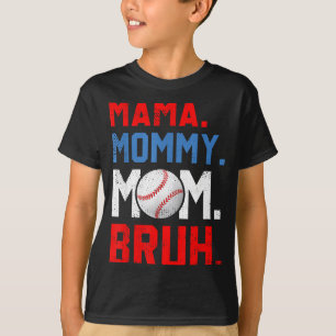 Grappige mama moeder mama broer honkbal moeder moe t-shirt