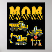 Grappige mama papa constructie graafmachine Kinder Poster (Voorkant)