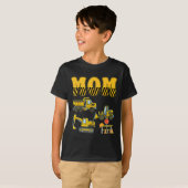 Grappige mama papa constructie graafmachine Kinder T-shirt (Voorkant volledig)