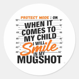 Grappige Mama Protect Modus Sarcastische Moeder Ci Ronde Sticker