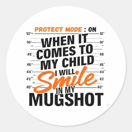 Grappige Mama Protect Modus Sarcastische Moeder Ci Ronde Sticker (Voorkant)