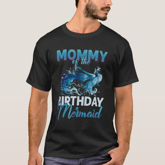 Grappige mama van de verjaardag zeemeermin t-shirt (Voorkant)