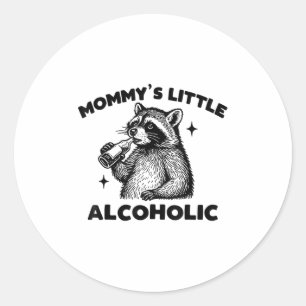 Grappige mama's kleine alcoholische Schattigee was Ronde Sticker