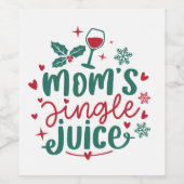 grappige mam's sappelsap met kerstmis wijn etiket (Enkel label)