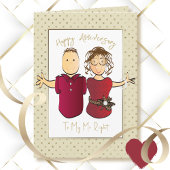 Grappige man Cartoon echtgenote bruiloft Jubileum Kaart