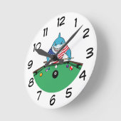 Grappige Man Cave Pool Shark Wandklokken (Hoek)