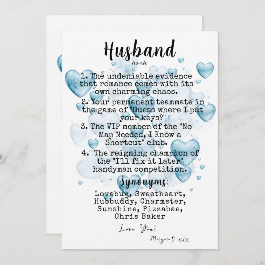 Grappige Man Definitie Plat Kerstkaart (Voorkant / Achterkant)