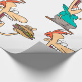 Grappige Man Die Een Sandwich Eet Cadeaupapier