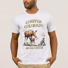 Grappige man die rent van mama en baby eland T-shi T-shirt