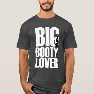 Grappige man die van grote billen houdt in wit tek t-shirt
