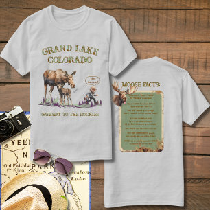 Grappige man die wegloopt voor mama en baby eland t-shirt