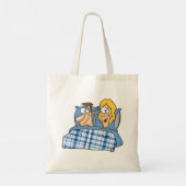 Grappige man en vrouw slapen tote bag (Achterkant)