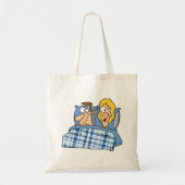 Grappige man en vrouw slapen tote bag (Voorkant)