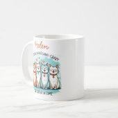 Grappige man kat dame gepersonaliseerd koffiemok (Voorkant links)