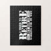 Grappige man pensioen - nu werken voor vrouw legpuzzel (Verticaal)