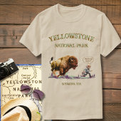 Grappige man rent Bison Amerikaanse Bizon T-shirt