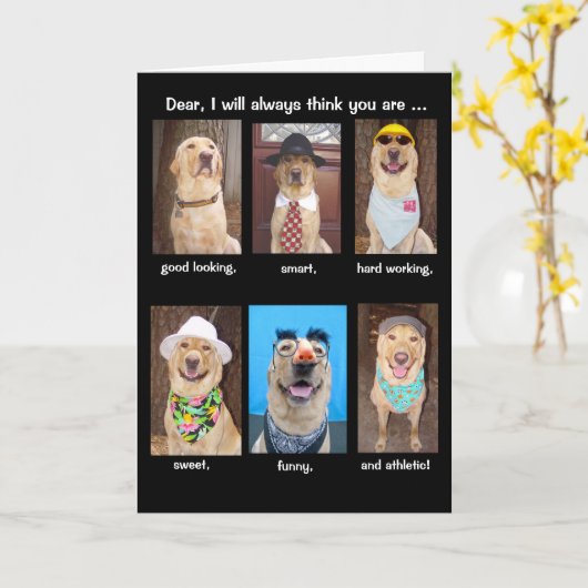 Grappige man verjaardag kaart (Gele Bloem)