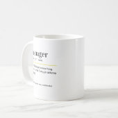 Grappige Manager Definitie Cadeau Koffiemok (Voorkant links)