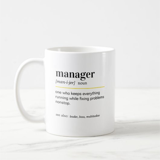 Grappige Manager Definitie Cadeau Koffiemok (Links)