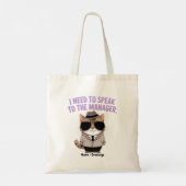Grappige Manager Kat Humor Illustratie Tote Bag (Achterkant)