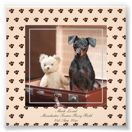 Grappige Manchester Terrier FOTO Genoemd Aandenken Afdruk (Voorkant)