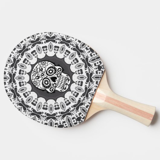 grappige Mandala Skull Tafeltennisbatje (Zijkant)