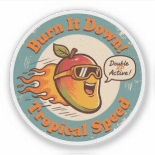 Grappige Mango Racer Tropische Snelheidsboost Sticker