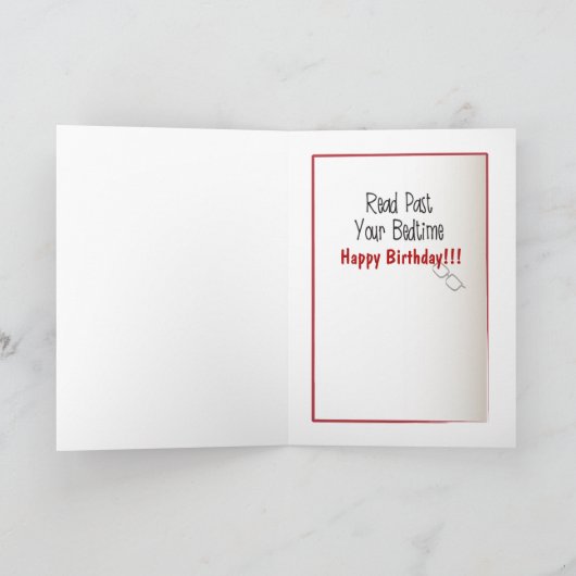 Grappige Mannelijke Cartoon Boek Worm Snarky Verja Kaart (Binnen)