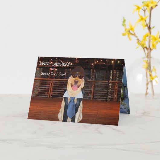 Grappige Mannelijke Relatieve Verjaardag Kaart (Gele Bloem)