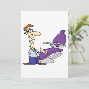 Grappige mannelijke tandarts en paarse tandartssto kaart