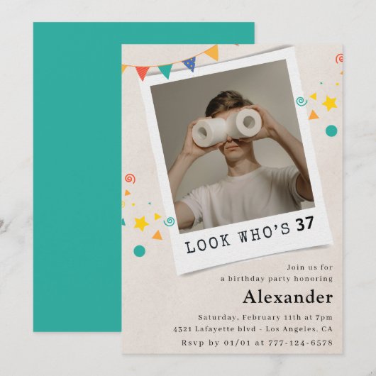 Grappige Mannen 37e verjaardagsuitnodigingen Leuke Kaart (Voorkant / Achterkant)