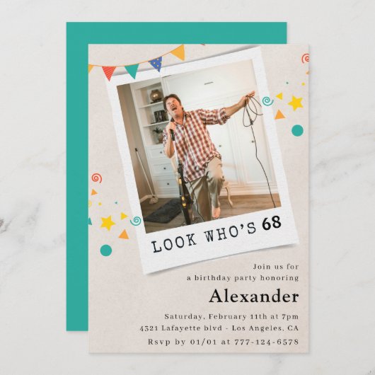 Grappige Mannen 68e verjaardagsuitnodigingen Leuke Kaart (Voorkant / Achterkant)