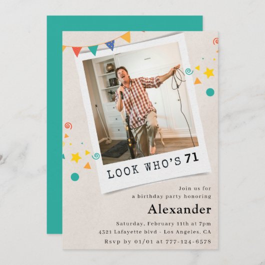 Grappige Mannen 71e verjaardagsuitnodigingen Leuke Kaart (Voorkant / Achterkant)