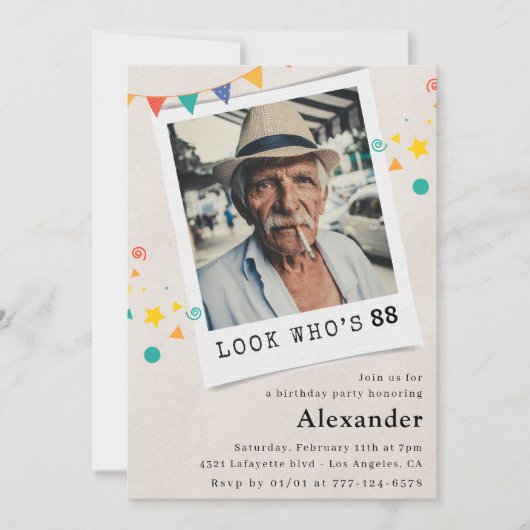 Grappige Mannen 88e verjaardagsuitnodigingen Leuke Kaart (Voorkant)