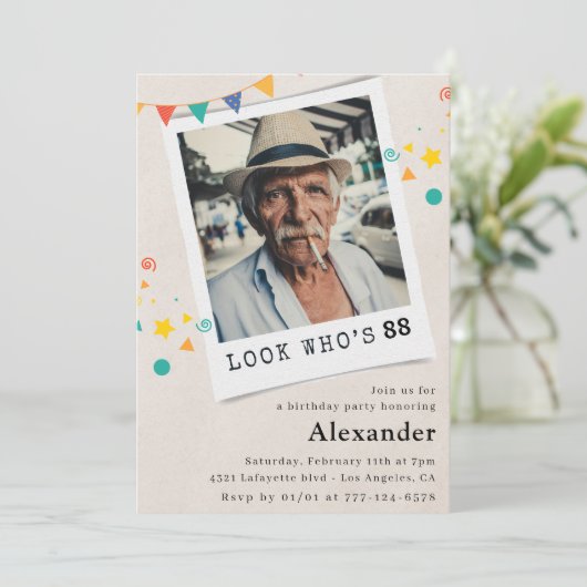 Grappige Mannen 88e verjaardagsuitnodigingen Leuke Kaart (Staand voorkant)