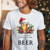 Grappige Mannen bier kerstvakantie T-shirt