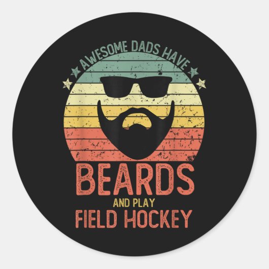 Grappige Mannen Geweldige Vaders Hebben Baarden En Ronde Sticker (Voorkant)
