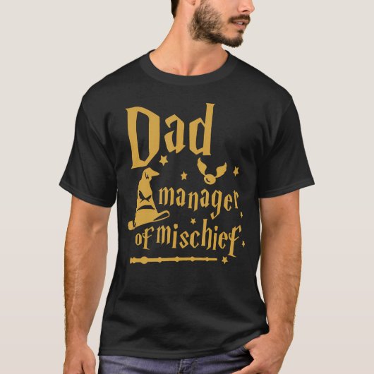 Grappige Mannen Magische papa Manager van Mischief T-shirt (Voorkant)