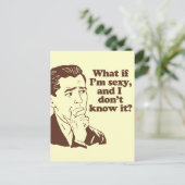 Grappige Mannen Retro Style Humor Briefkaart (Staand voorkant)