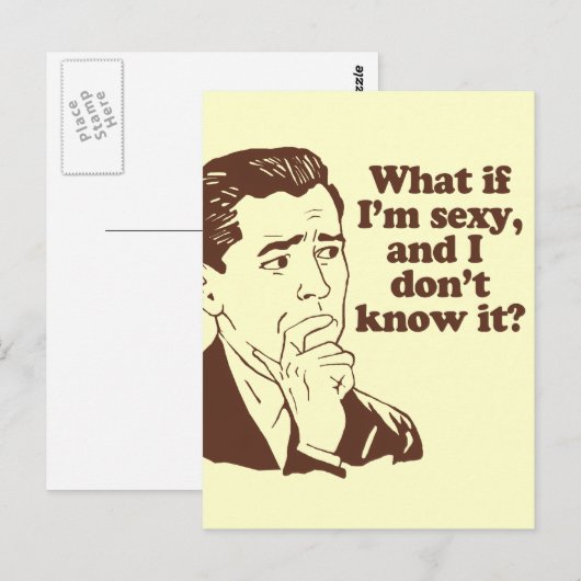 Grappige Mannen Retro Style Humor Briefkaart (Voorkant / Achterkant)