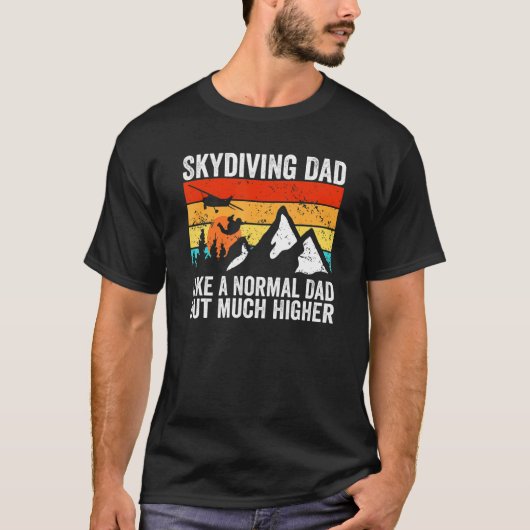 Grappige Mannen Skydiving Vader Als Een Normale Va T-shirt (Voorkant)