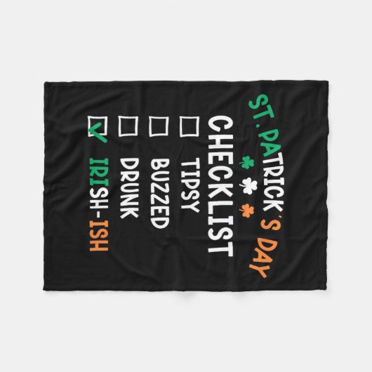 Grappige Mannen St Patricks Day Drink 1 Fleece Deken (Voorkant (Horizontaal))