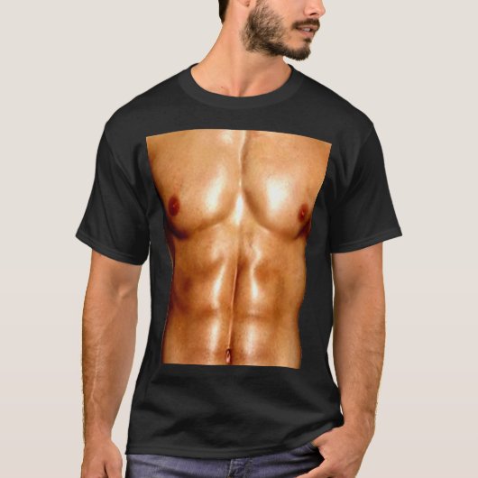 grappige mannen t shirt, SIX PACK T-shirt (Voorkant)